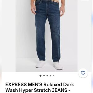 Mens Express relaxed dark wash jeans